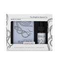 Hawkhurst Beard Set displayed in a stylish grooming box with beard oil, balm, and comb—masculine self-care kit presented on a clean background, featuring elegant packaging and natural grooming essentials.