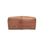 Brighton Beard Co. Ruxley Leather Washbag crafted from premium cowhide leather with a structured silhouette, zip closure, and subtle embossed logo, shown closed against a white background