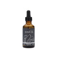 Brighton Beard Shave Oil bottle with minimalist label design, inlcluding nautical octopus motif, shown against a clean white background—premium grooming oil for a smooth shave, featuring sleek amber glass packaging and a dropper cap.