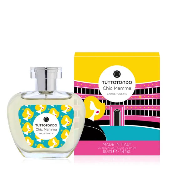 Tuttotondo Chic Mamma perfume bottle and packaging on a white background