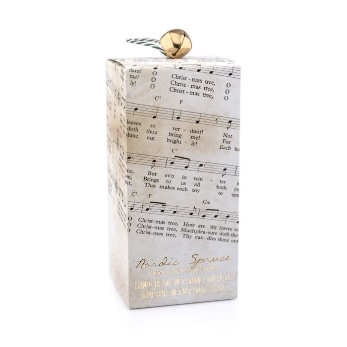 Somerset Toiletry Company Christmas Mini Hand Cream Duo Set with two festive-scented hand creams in travel-size tubes, presented in a holiday-themed box featuring seasonal illustrations—perfect gift for moisturizing hands during the winter season.