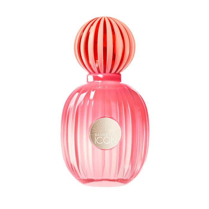 Pink Icon Splendid perfume b
ottle on a white background